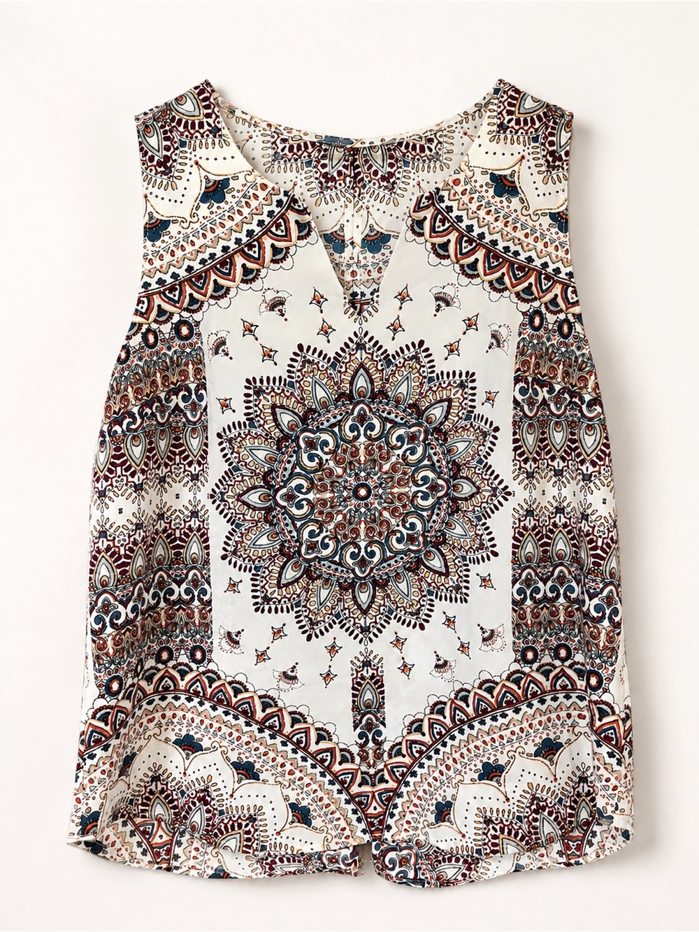 Verse Made in USA Boho Mandala Sleeveless Top Medium